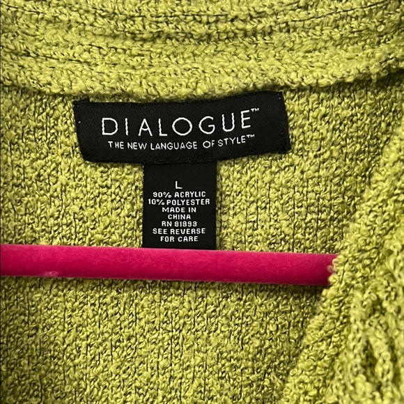 Dialogue Women's Green Fringed Cardigan - Picture 2 of 6
